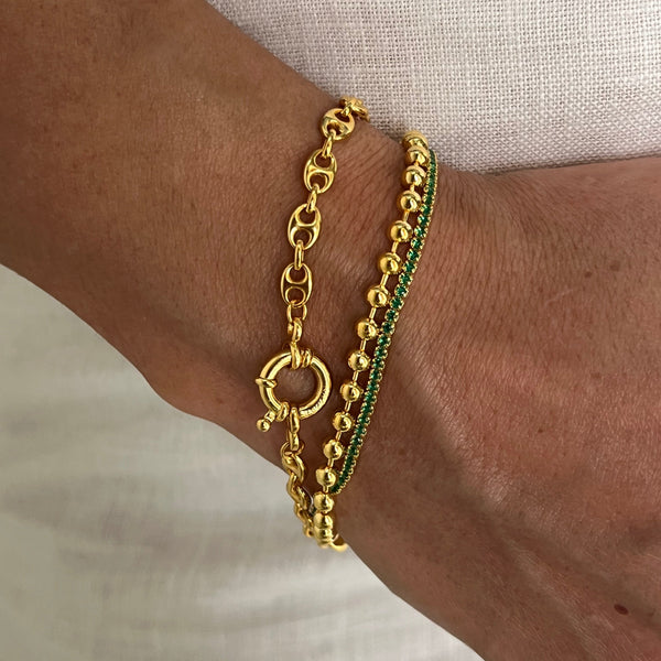 Green Gold Vermeil Tennis Bracelet