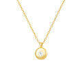 Elegant gold necklace featuring a round CZ pendant

