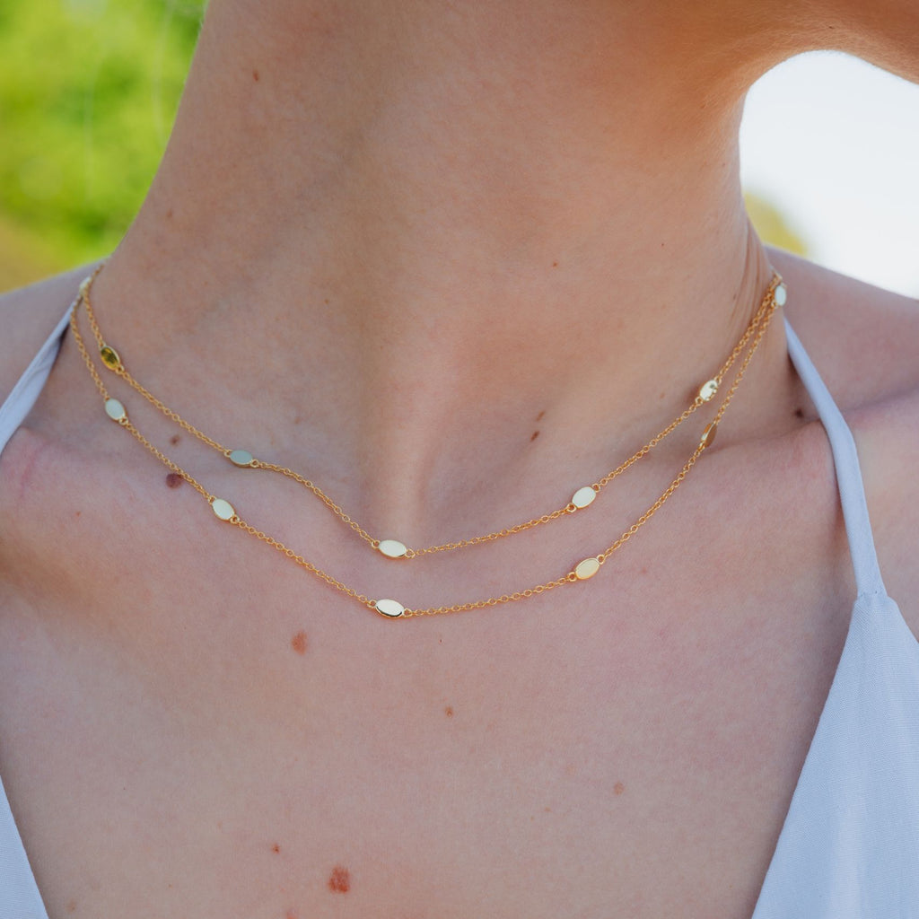 Oval Disc Station 2-Layer Necklace