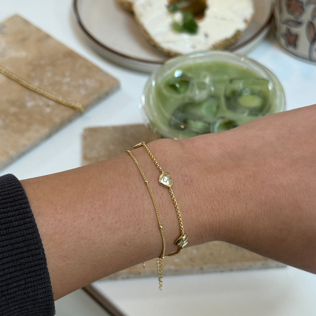 Star Burst Heart Station Bracelet