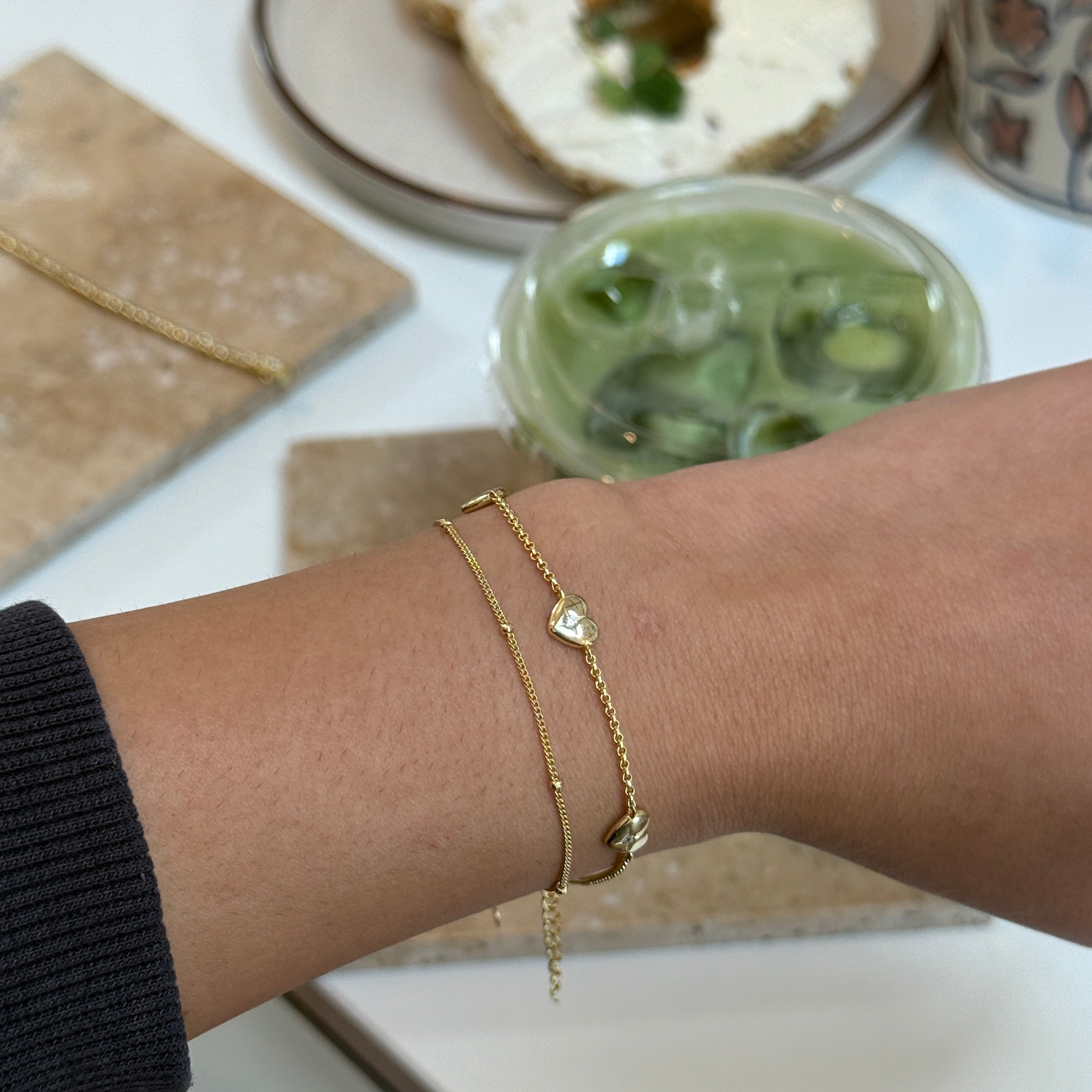 Star Burst Heart Station Bracelet