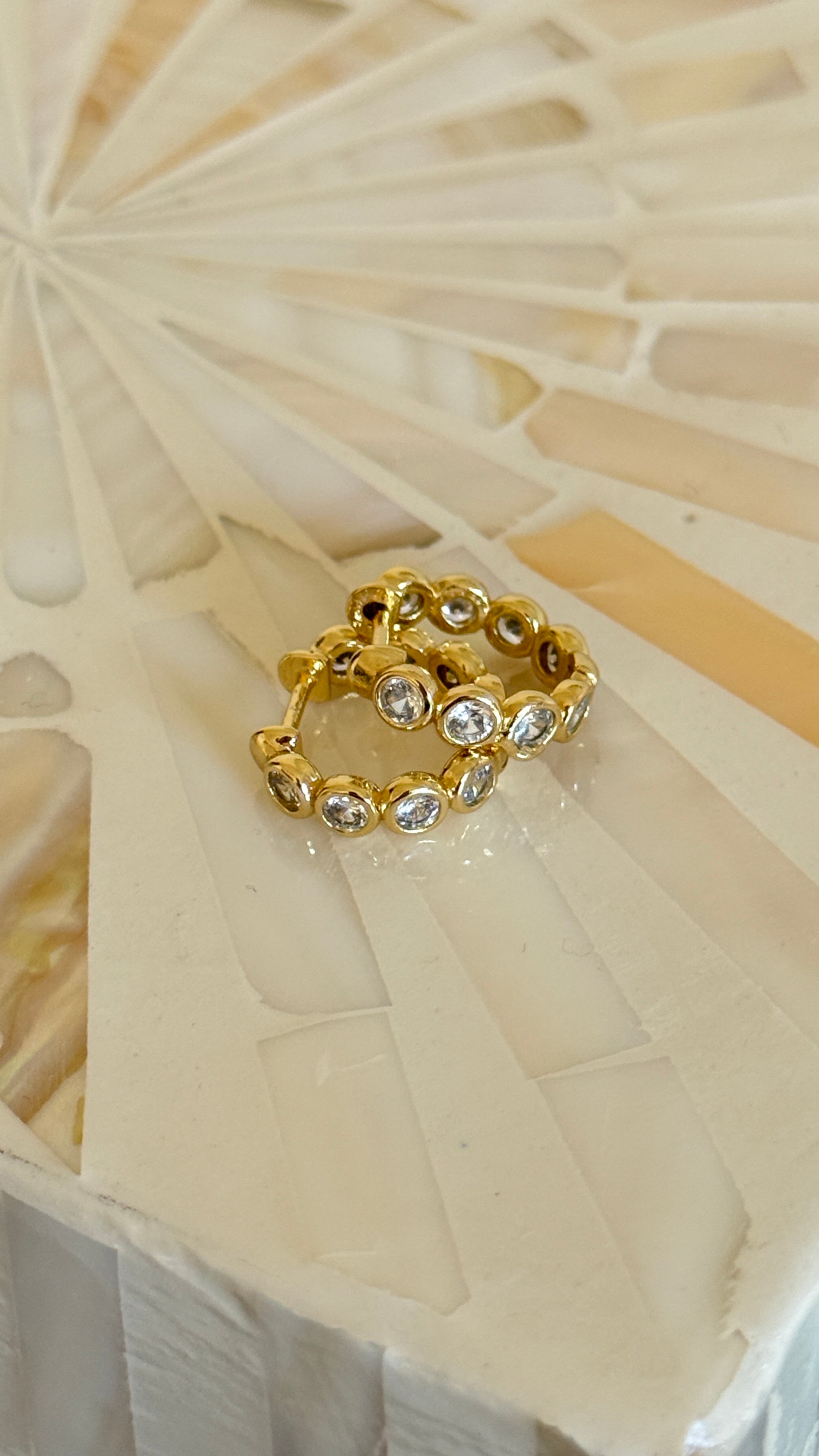 Small Bezel Hoop Earrings