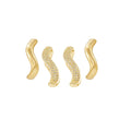 Smooth & Pavé Wave Hoop Set