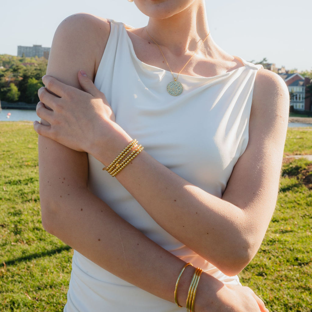 Slim Tube Gold Bangle Cuff