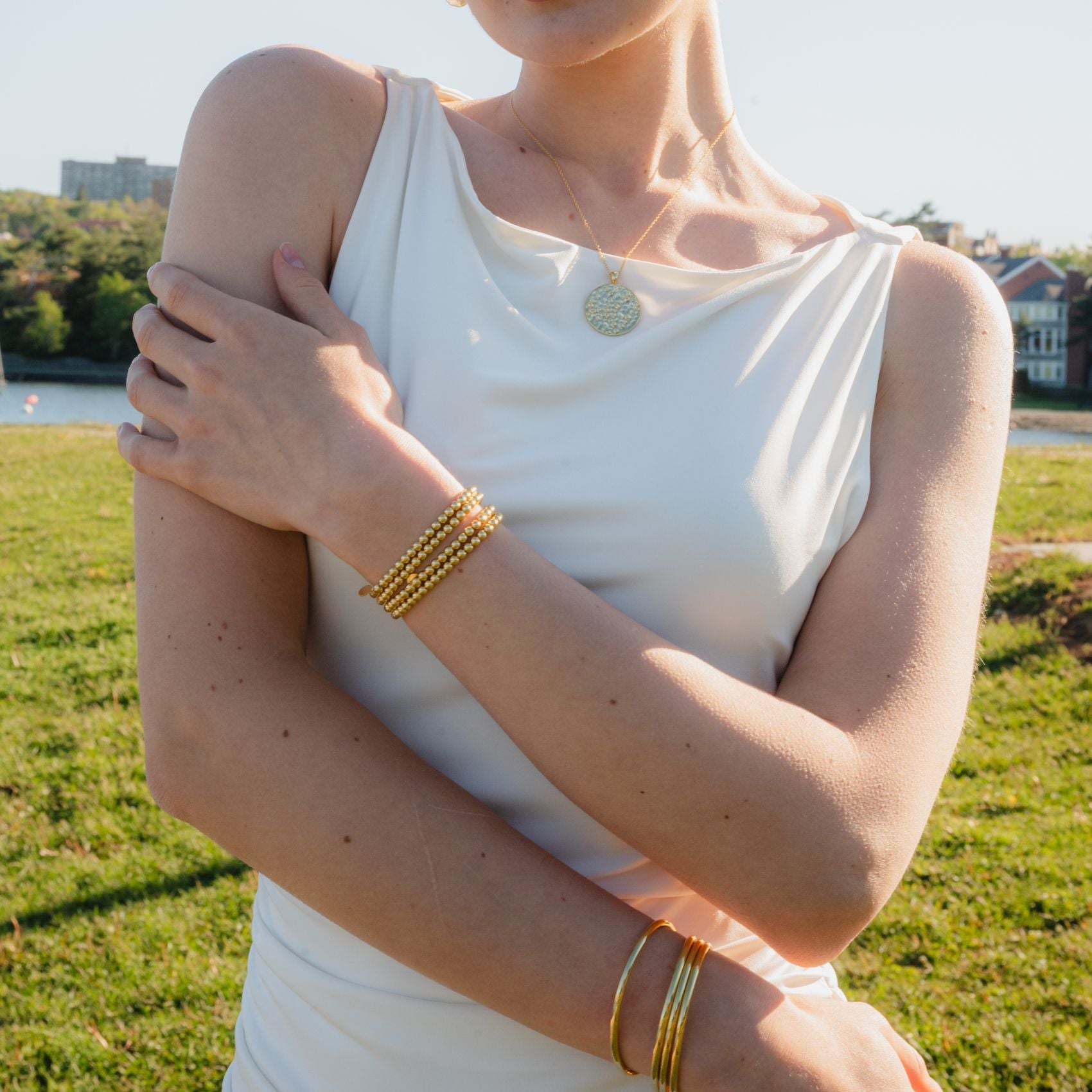 Slim Tube Gold Bangle Cuff