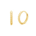 Beaded huggie hoop earrings with modern gold detailing