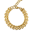 Gold Link Chain Wide Bracelet