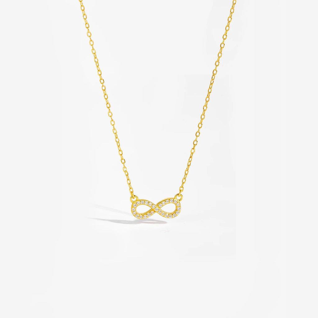 Gold Pave Infinity Pendant Necklace