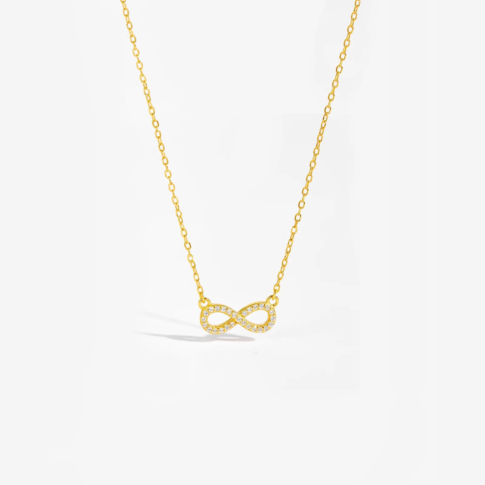 Gold Pave Infinity Pendant Necklace