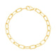 Gold chain bracelet on a white background