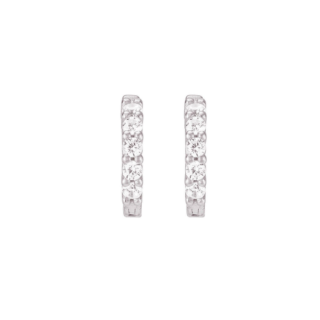 CZ Huggie Hoop Earrings - Silver [Coming soon]