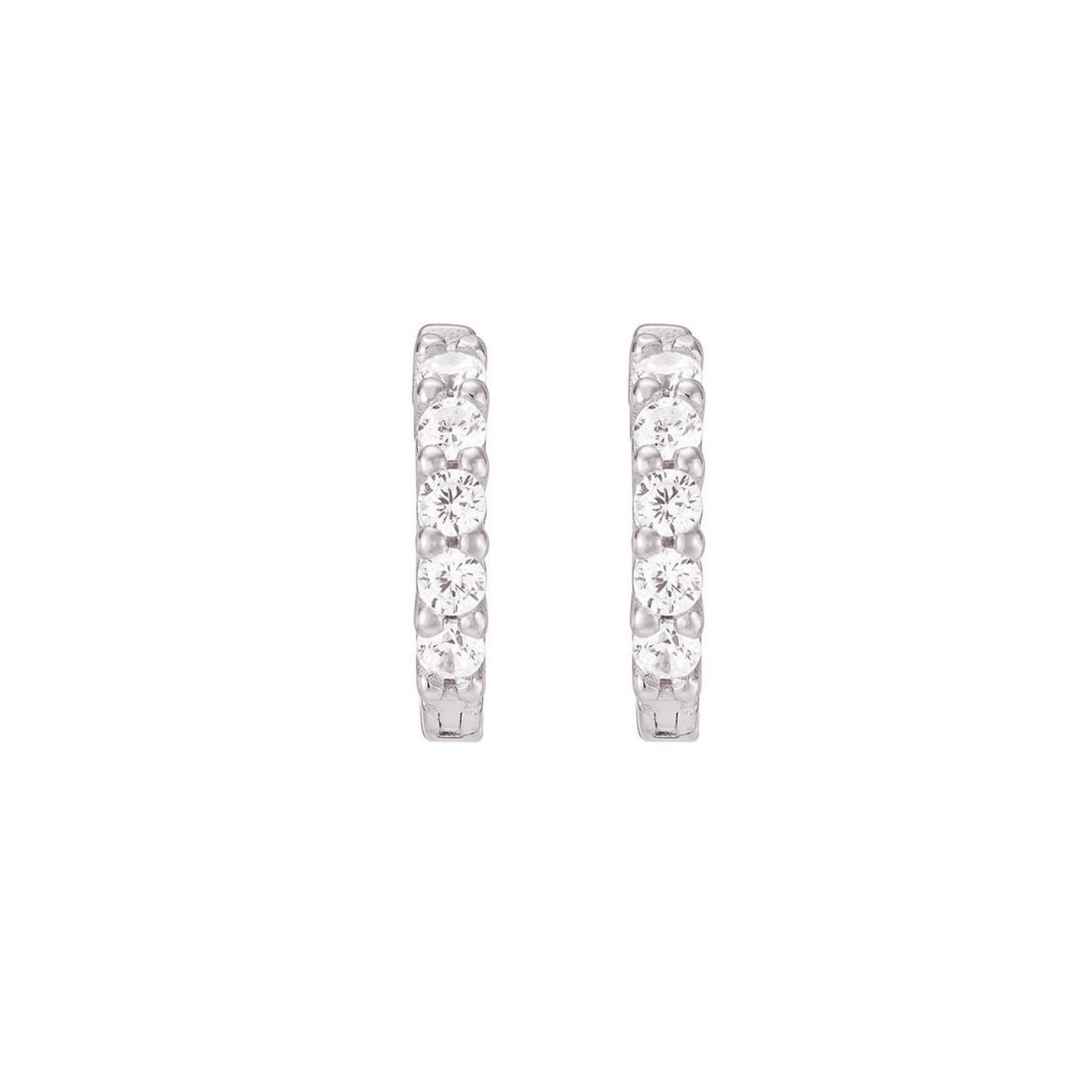 CZ Huggie Hoop Earrings - Silver [Coming soon]