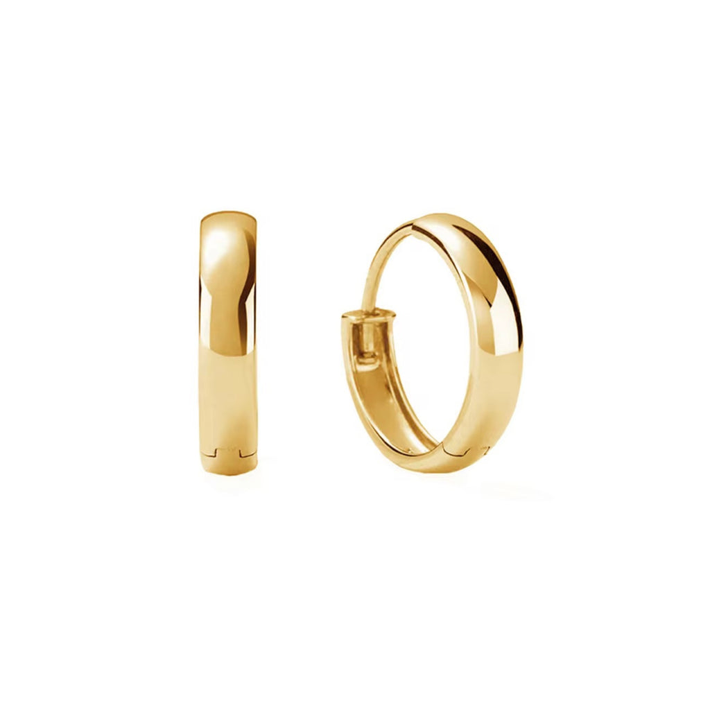 Gold tube-style huggie hoops for everyday wear