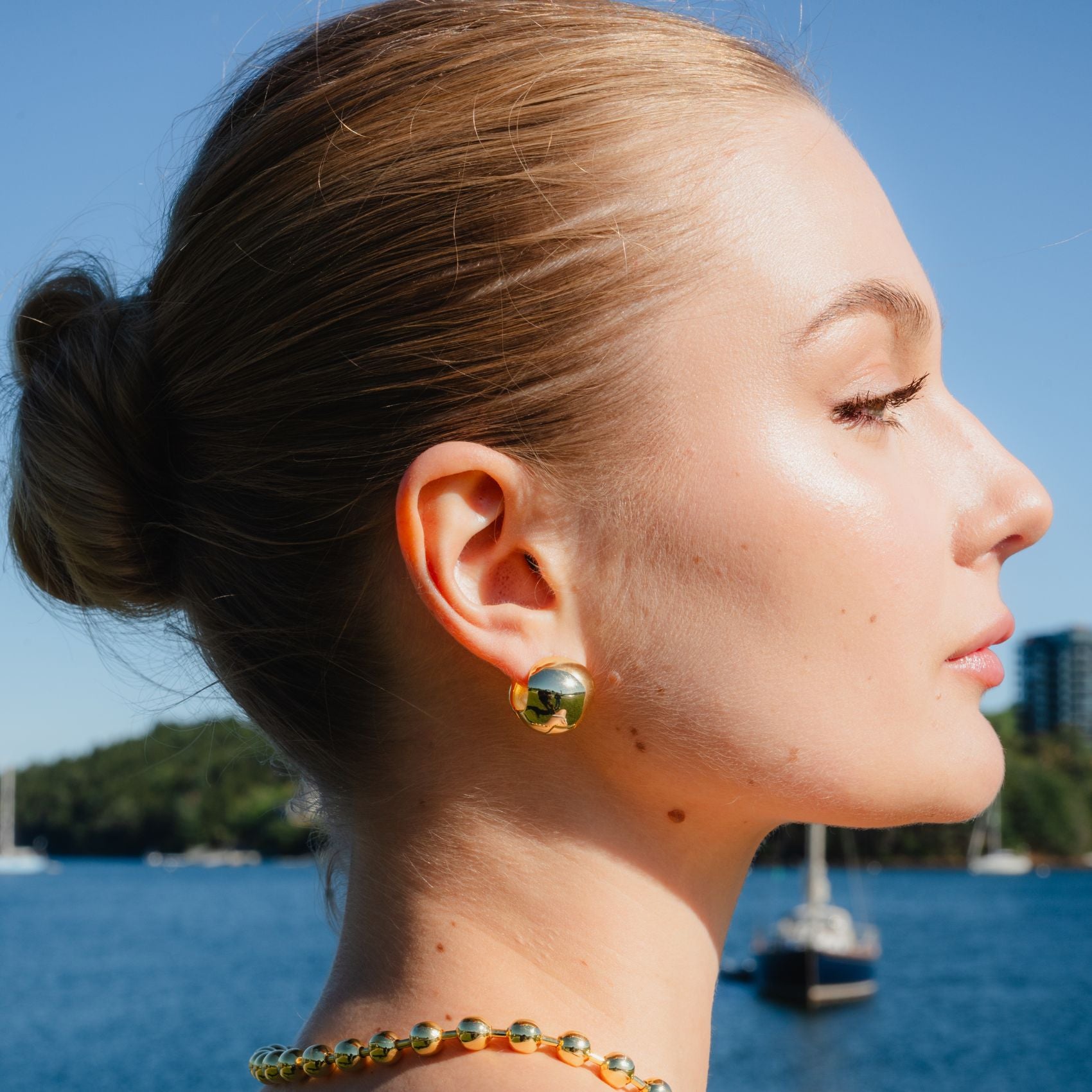 Puffy Ball Hoop Earrings