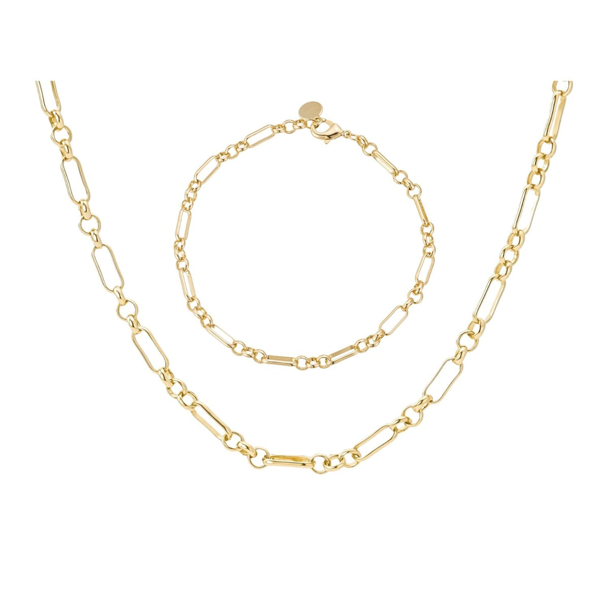 Figaro Link Chain & Bracelet Set