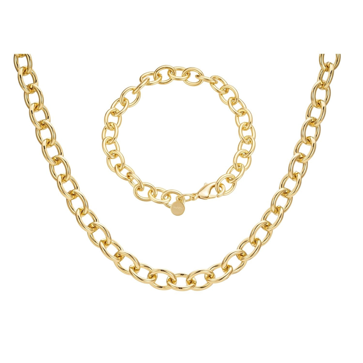 Oval Cable Chain Bracelet & Necklace Set