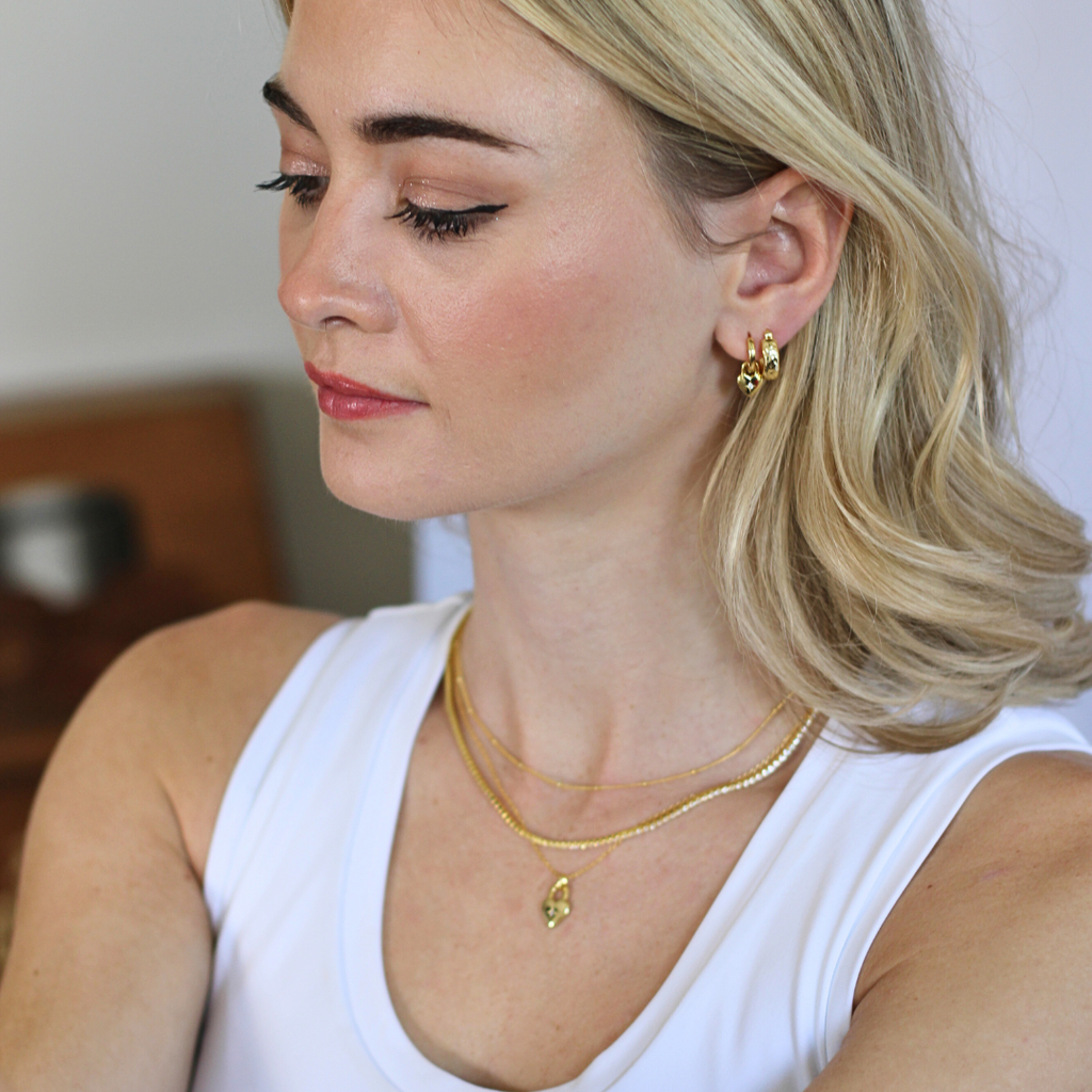 Star Burst Heart Charm Earring