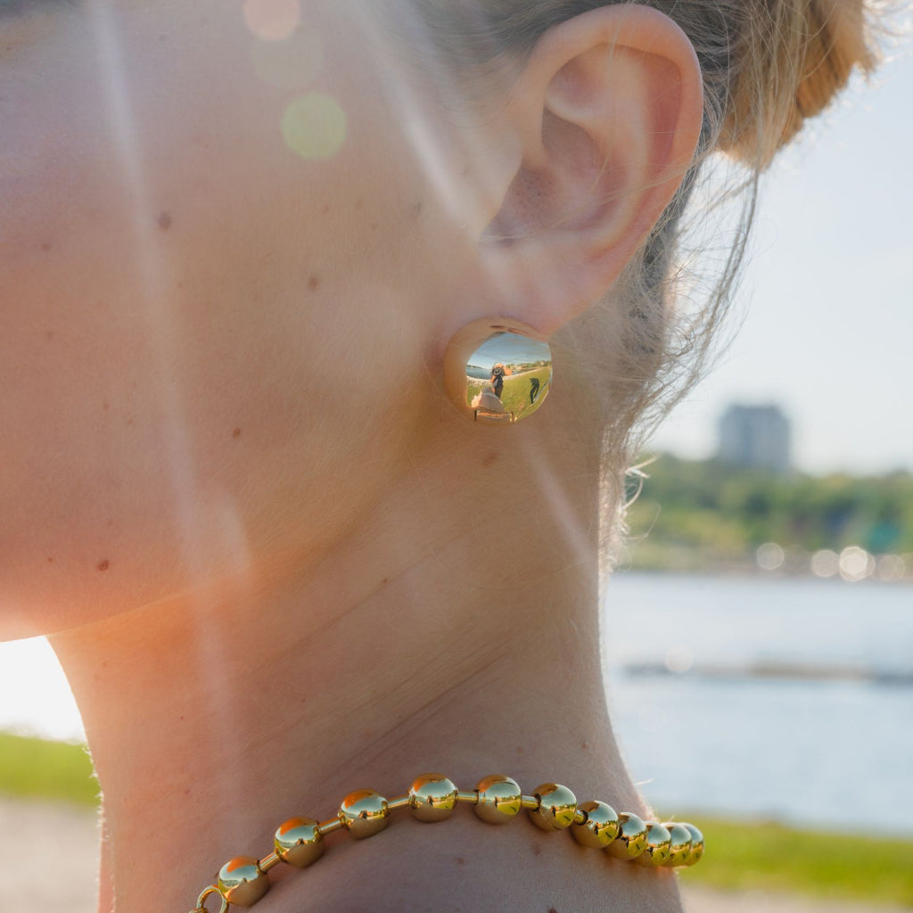 Puffy Ball Hoop Earrings