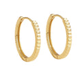 Ribbed Slim Gold Hoop Earrings