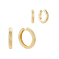 Ribbed Hoop Earrings Set