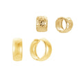 Smooth & Hammered Wide Huggie Hoops Set