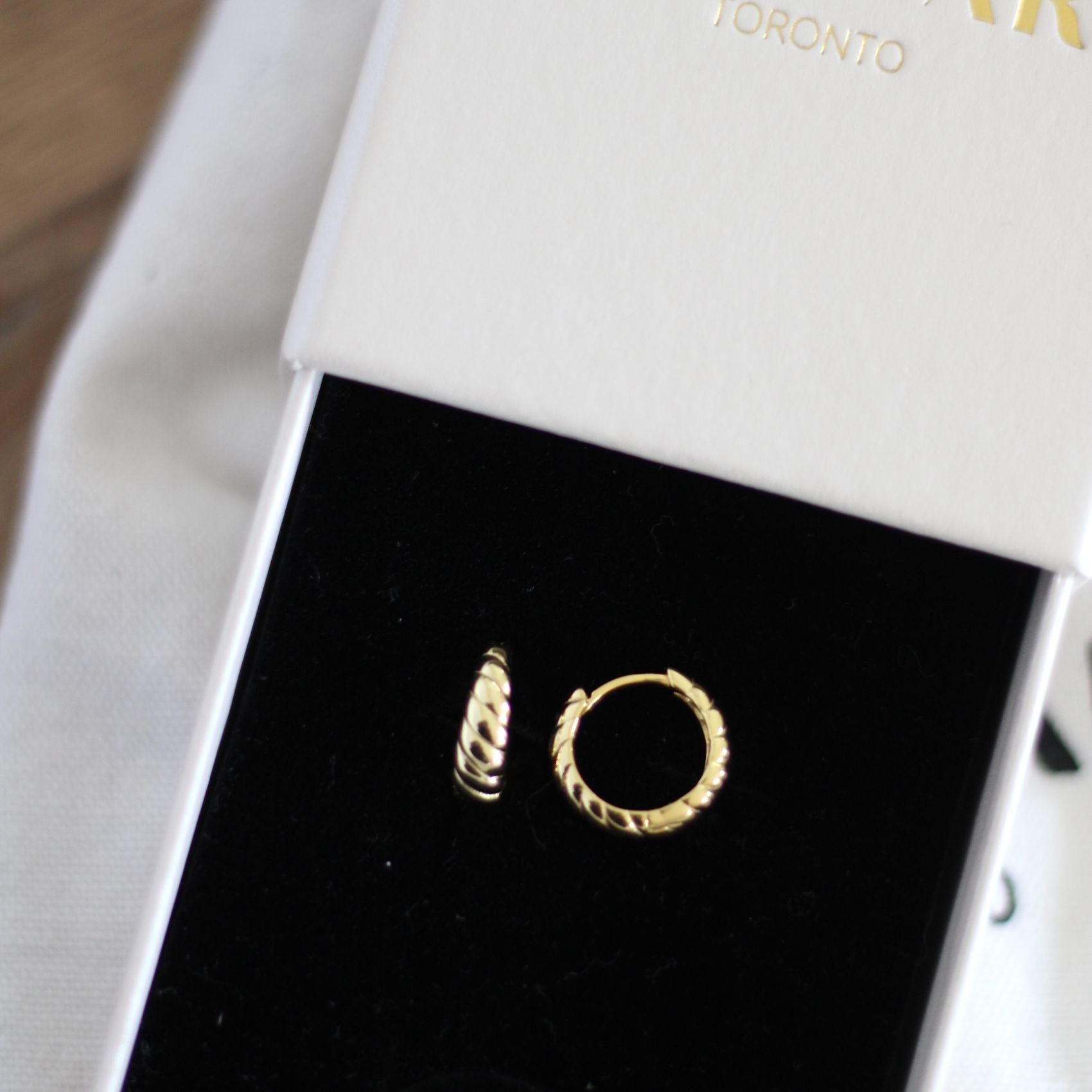 Gold Croissant Hoop Earrings