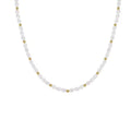 Pearl gold beaded necklace with natural freshwater pearls and gold beads