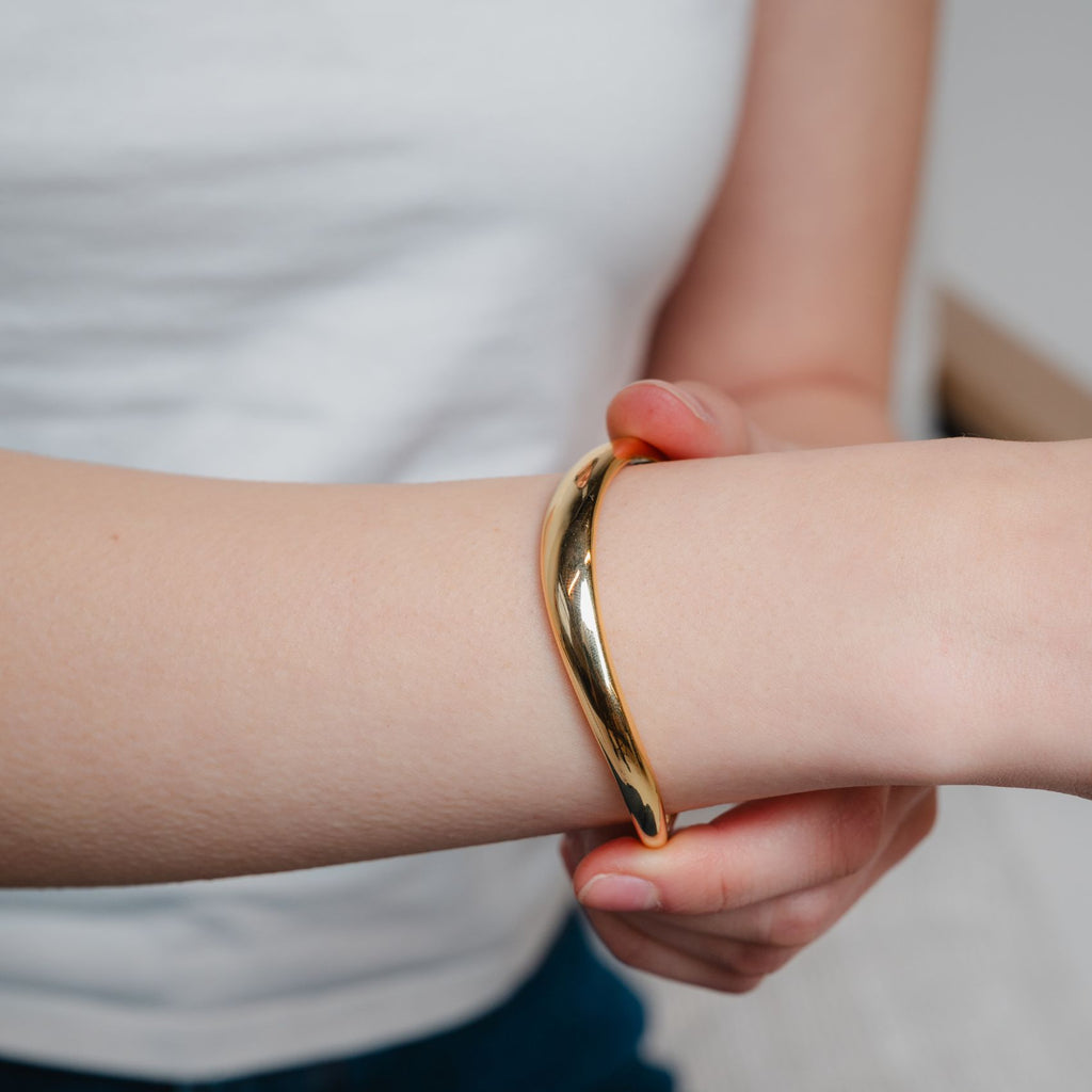 Gold Wave Cuff Bangle