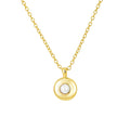 Mini pearl gold round pendant necklace with delicate chain