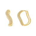 Pave Wave Hoop Earrings