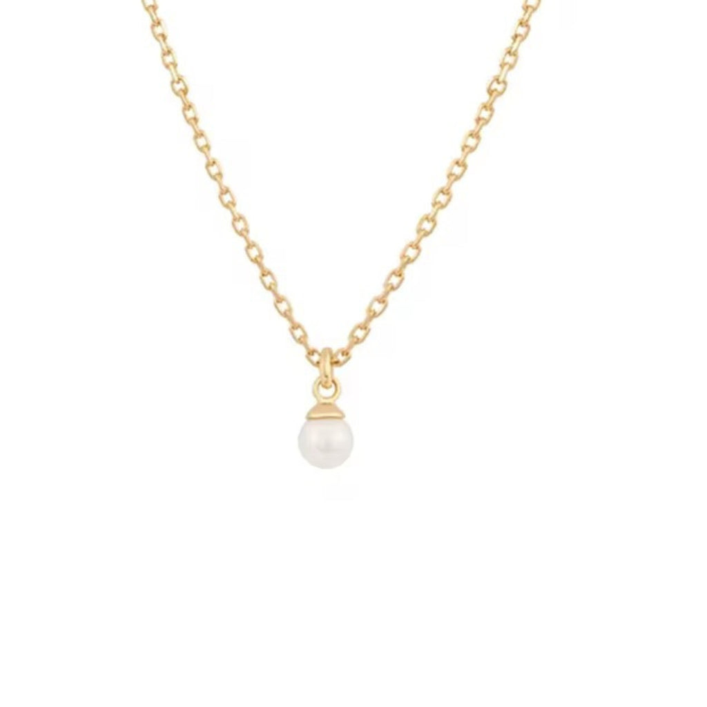 Mini pearl pendant necklace with delicate gold chain
