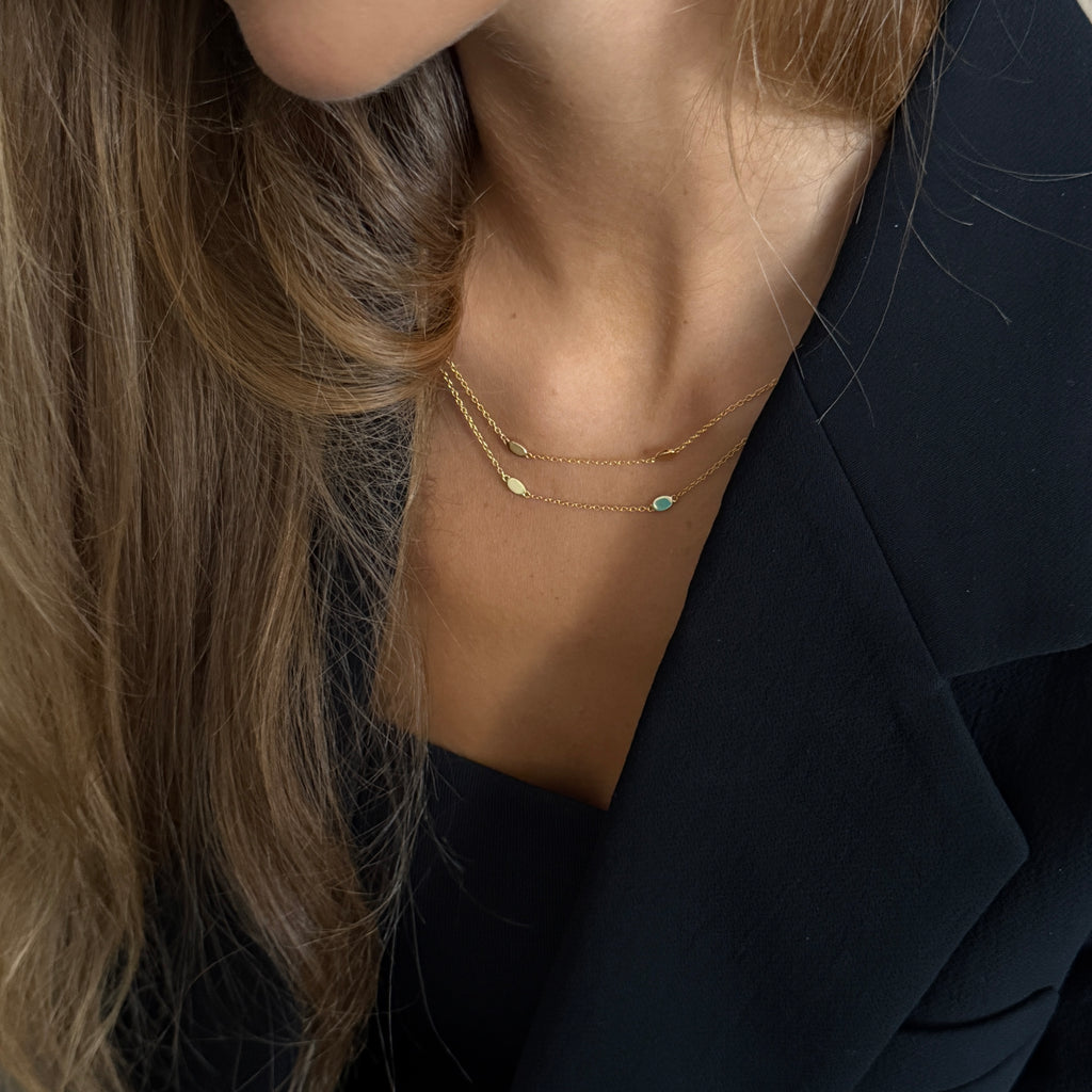 Oval Disc Station 2-Layer Necklace