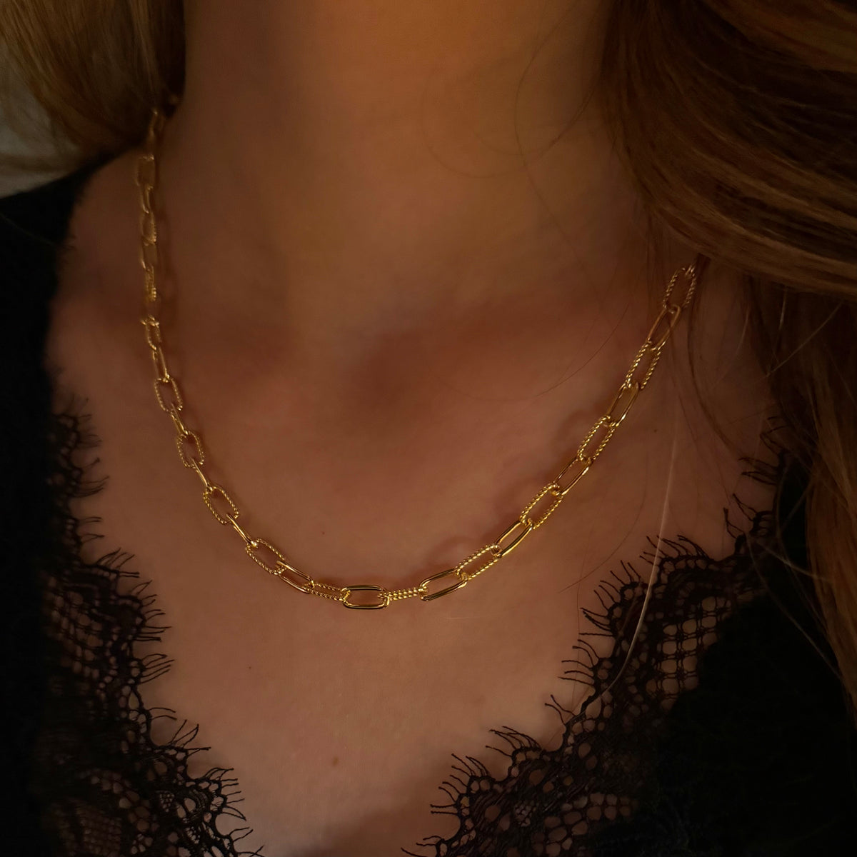 Twist Paperclip Chain & Bracelet Set