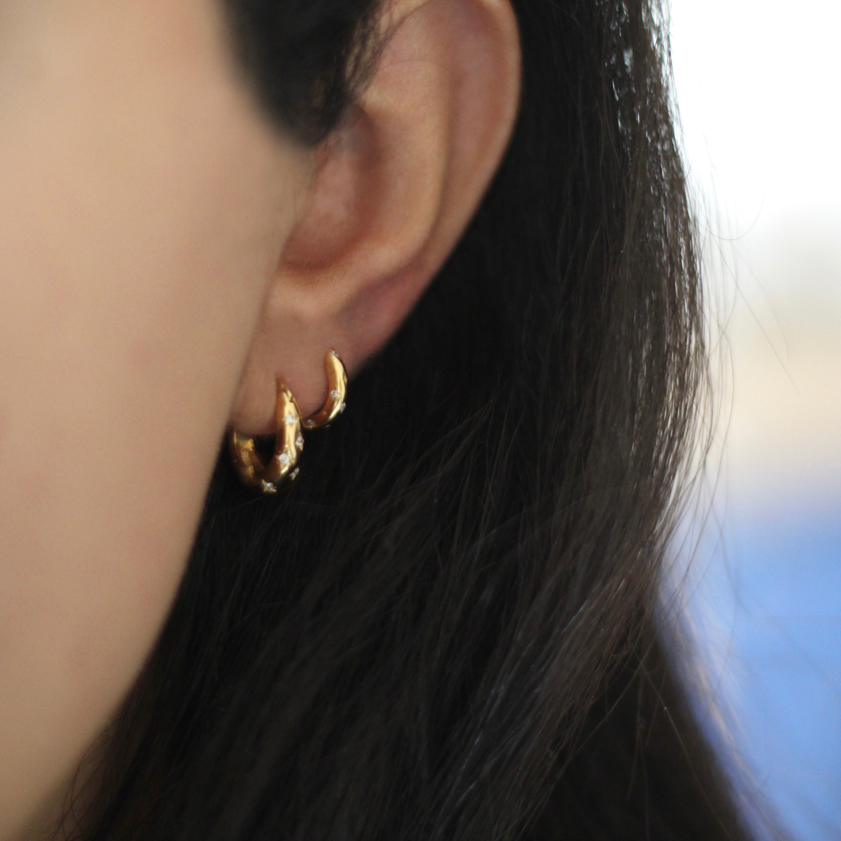 Star Burst Huggie Earrings