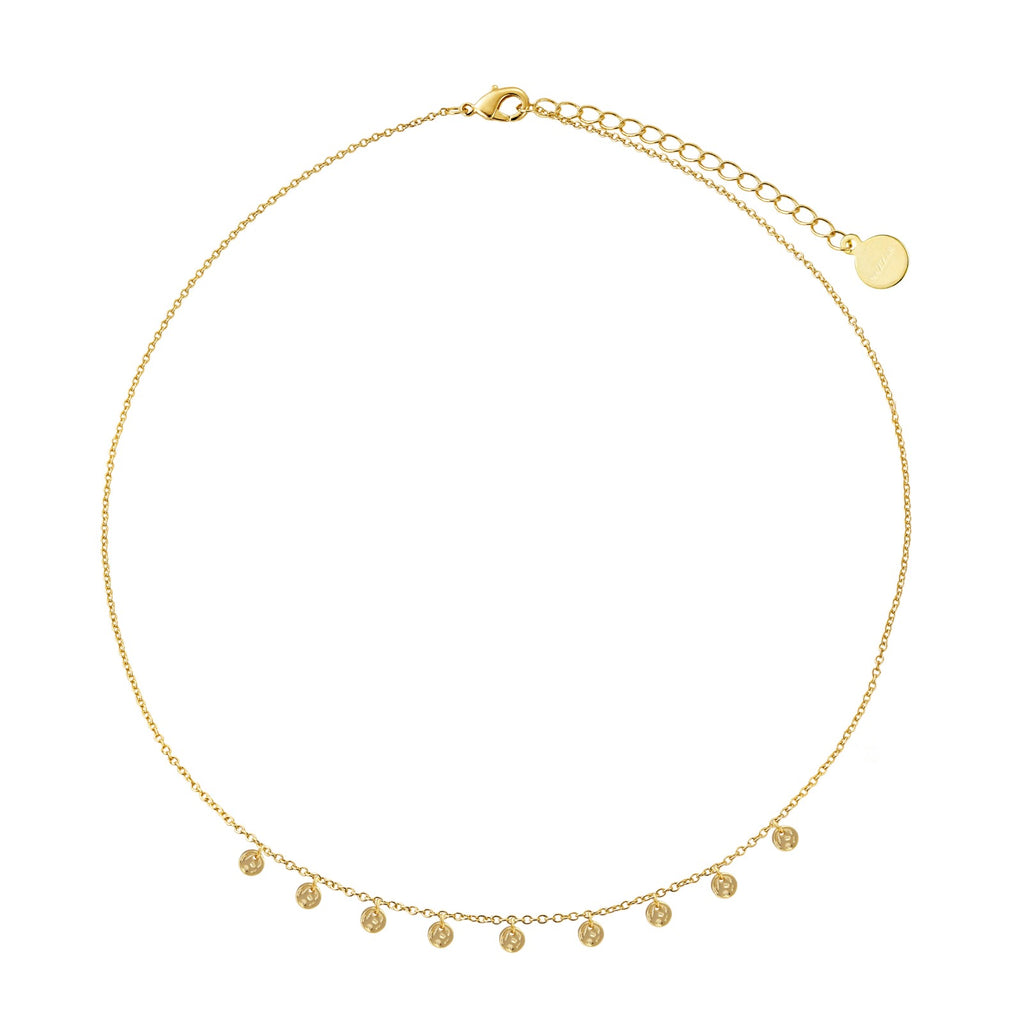 Hammered Disc Station Necklace