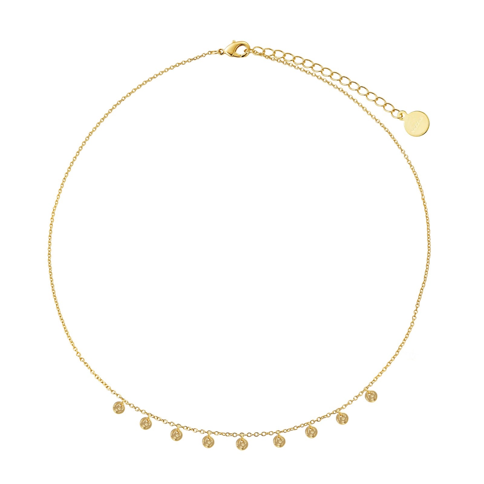 Hammered Disc Station Necklace