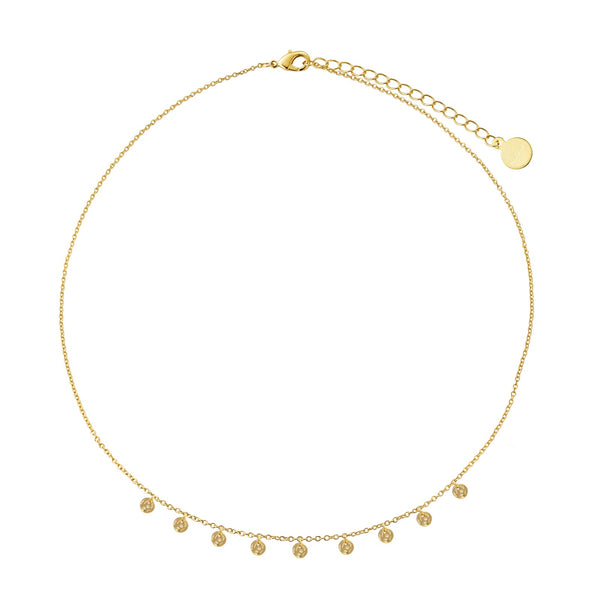 Hammered Disc Station Necklace