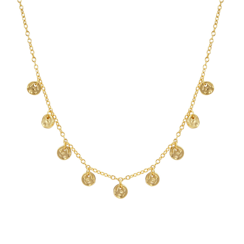 Hammered Disc Station Necklace