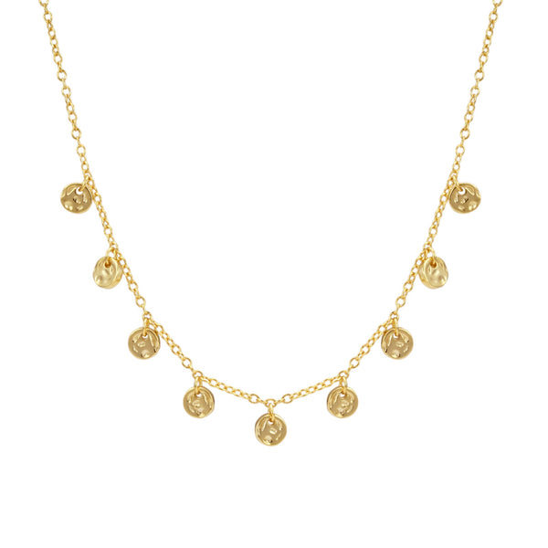 Hammered Disc Station Necklace