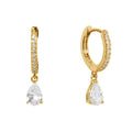 Pear Cut Drop Huggie Earrings