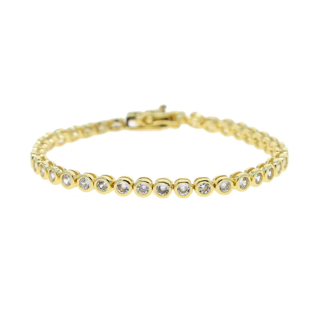 Bracelet de tennis rond épais de 3 mm
