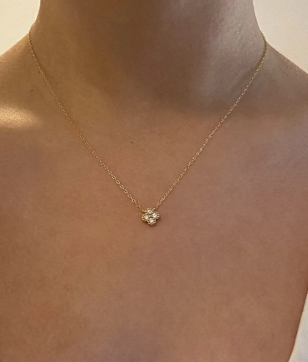 Clover Crystal Pendant Necklace