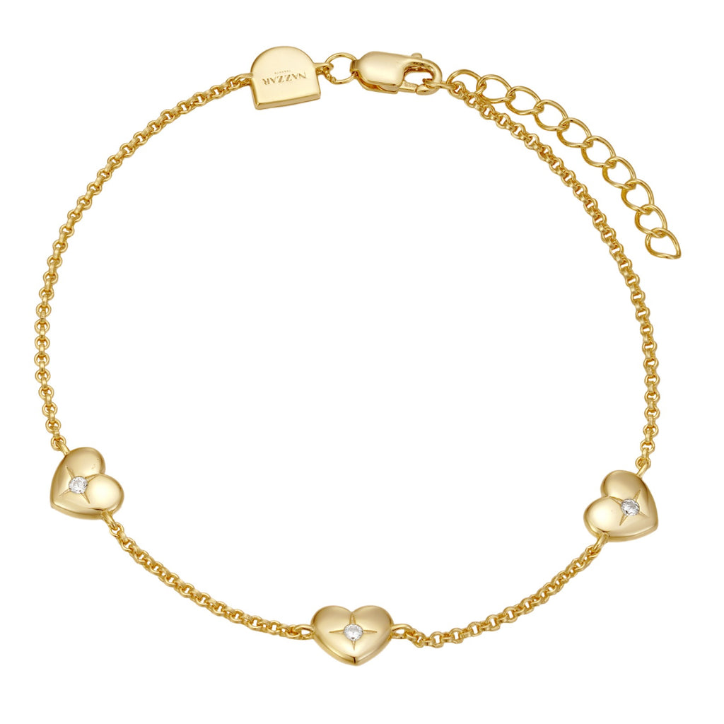 Star Burst Heart Station Bracelet