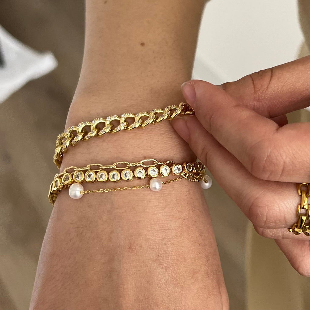 Bracelet de tennis rond épais de 3 mm