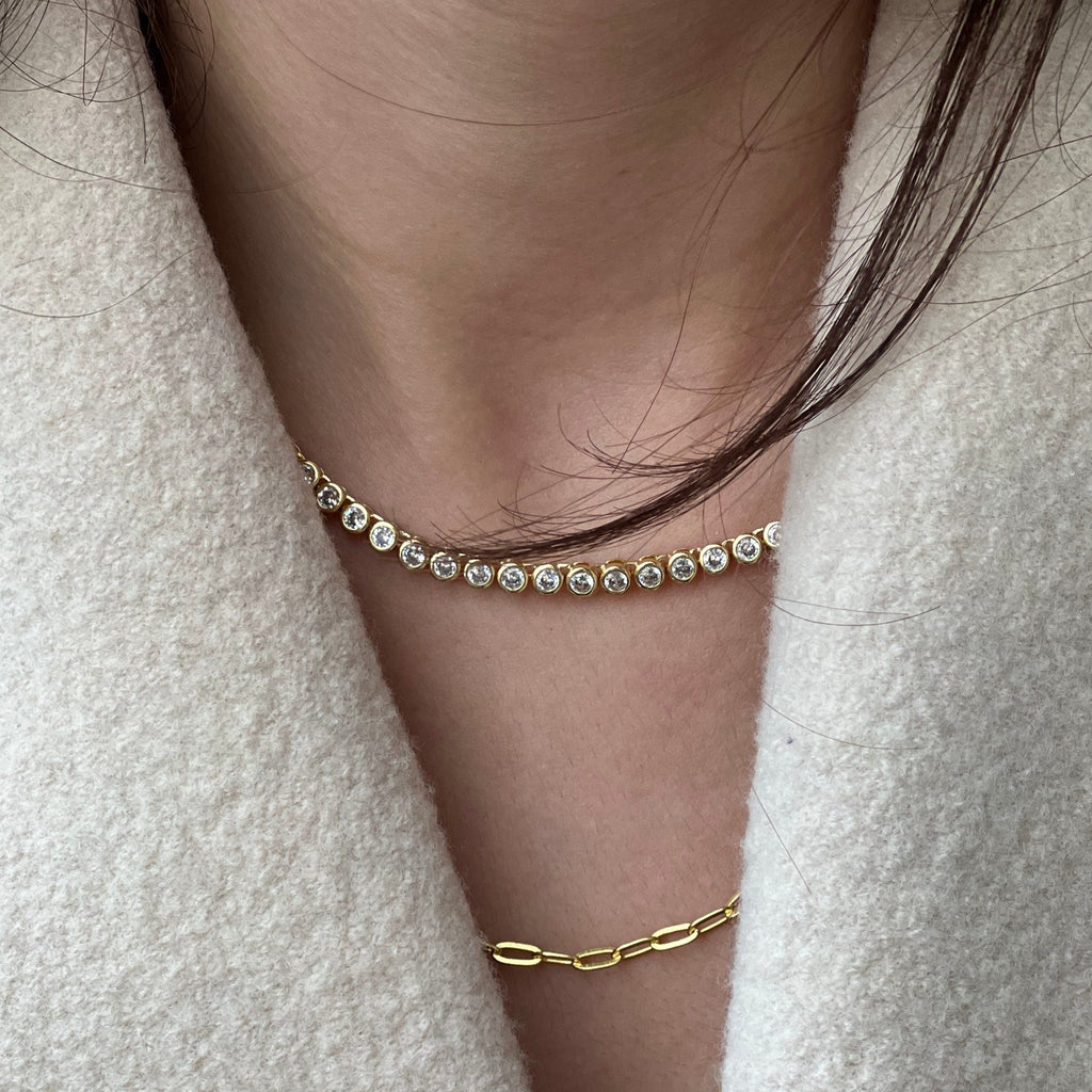 Bezel Tennis Necklace