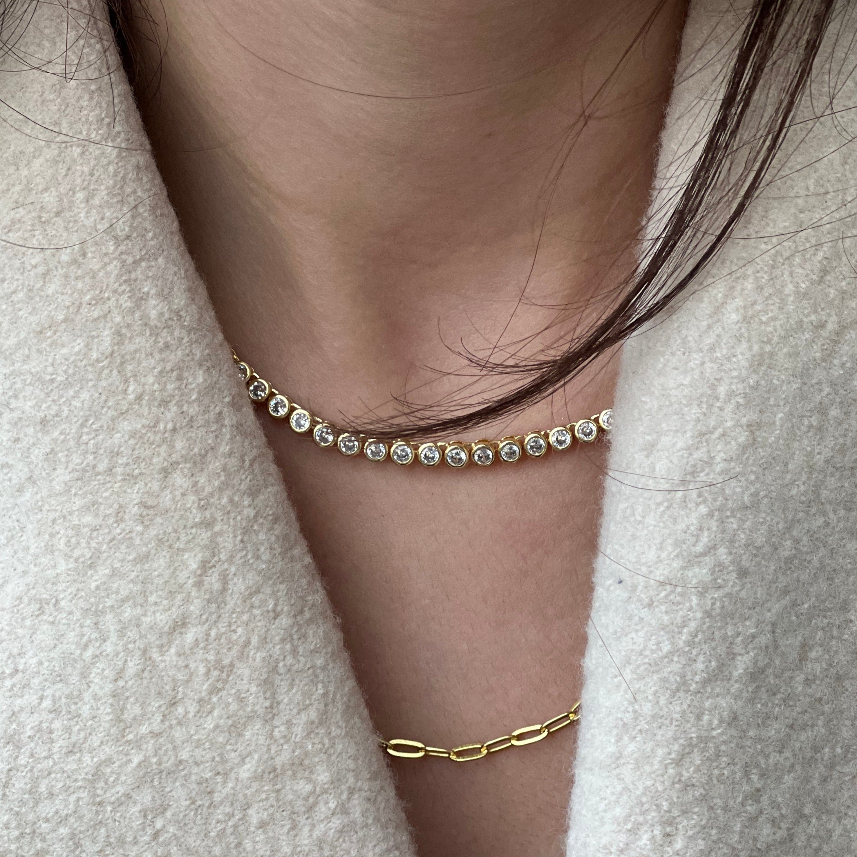Bezel Tennis Necklace