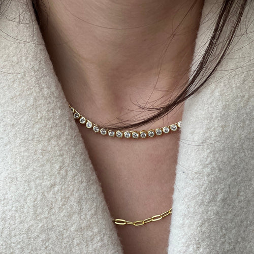 Bezel Tennis Necklace