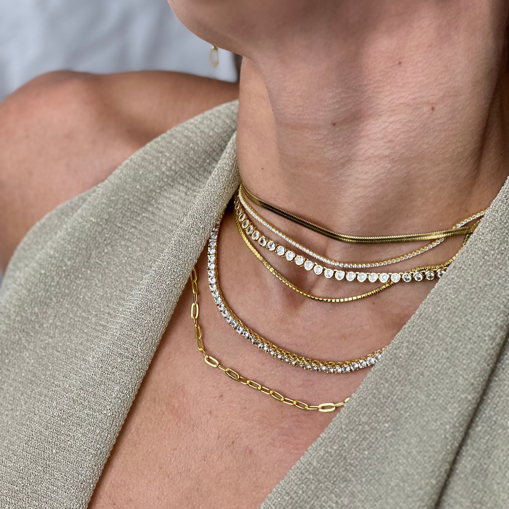 Bezel Tennis Necklace