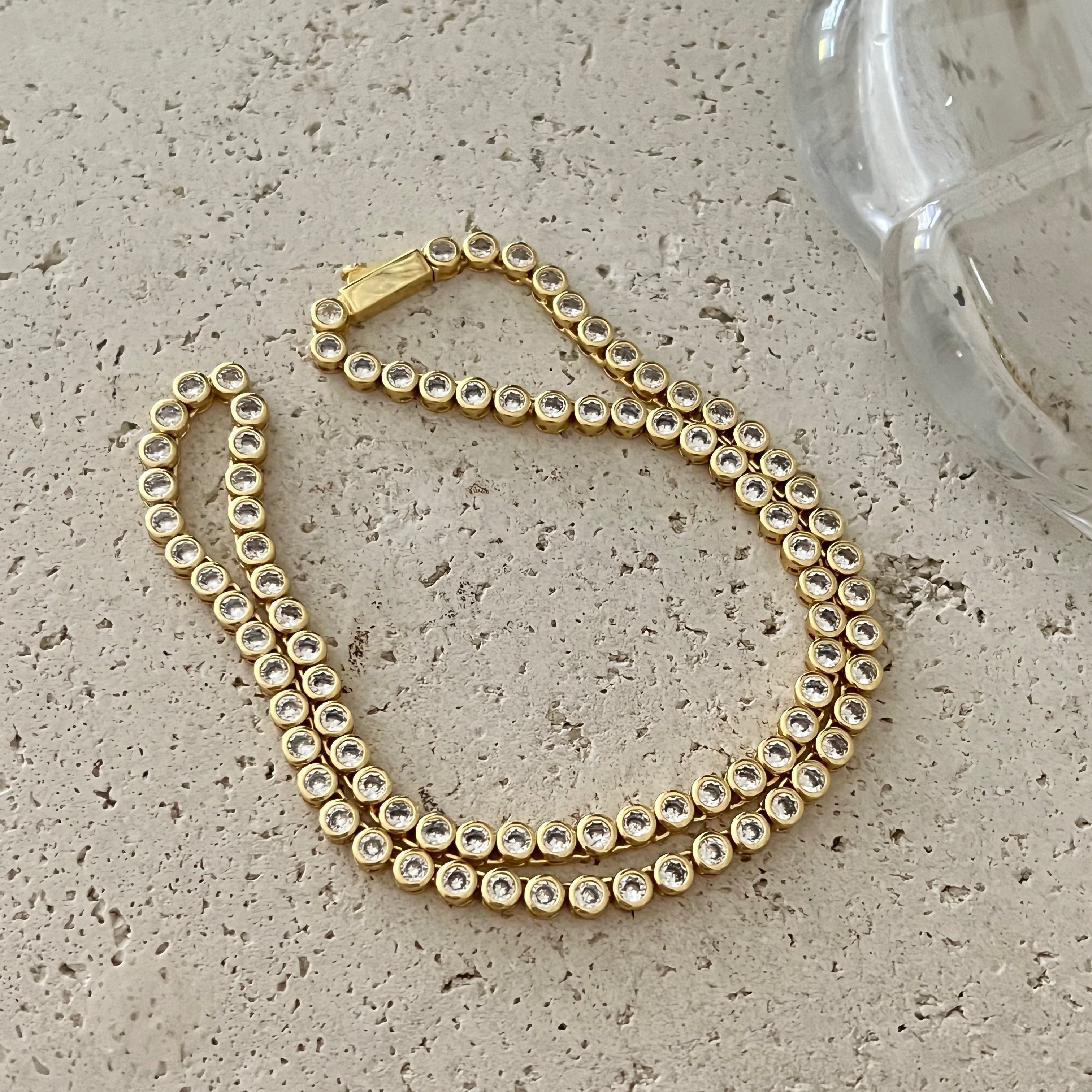 Bezel Tennis Necklace