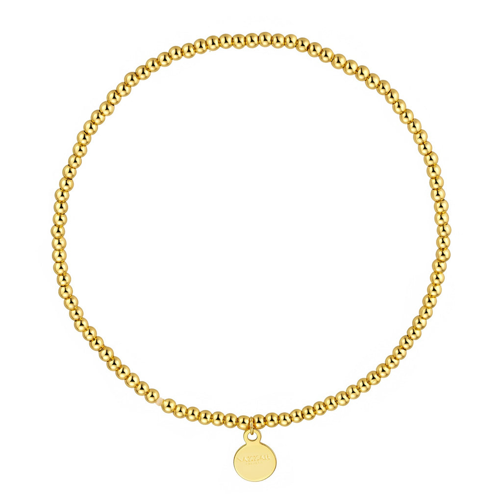 Mini Beaded Stretch Bracelet / Gold